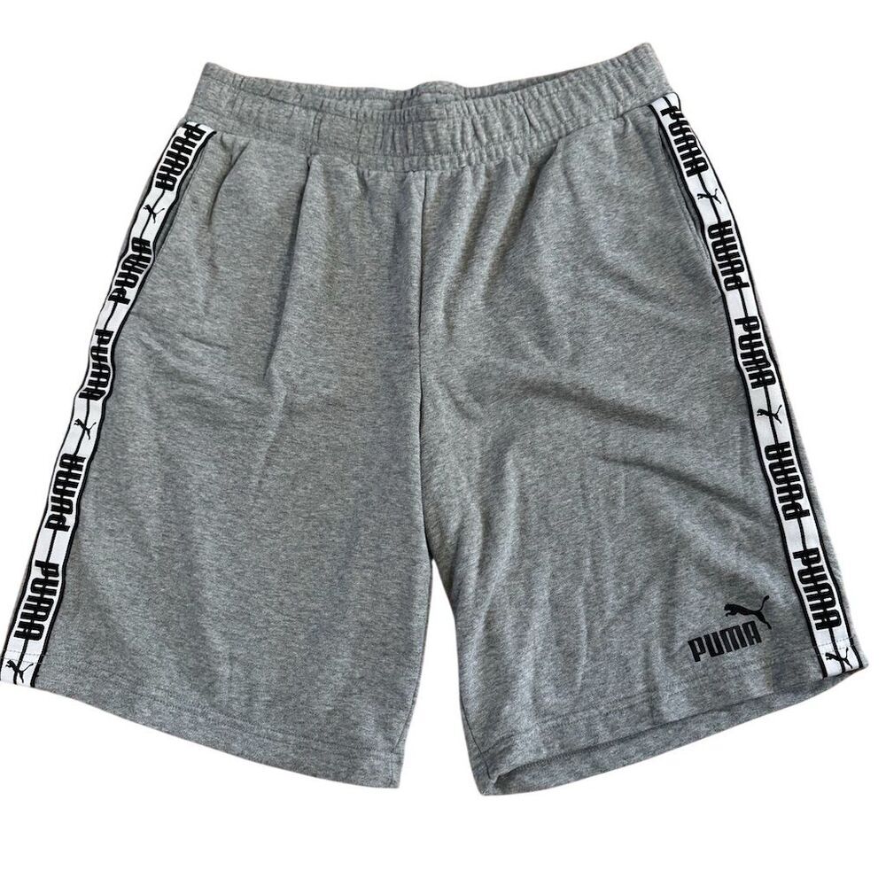 Puma Gray Taped Athletic Workout Shorts Size Large